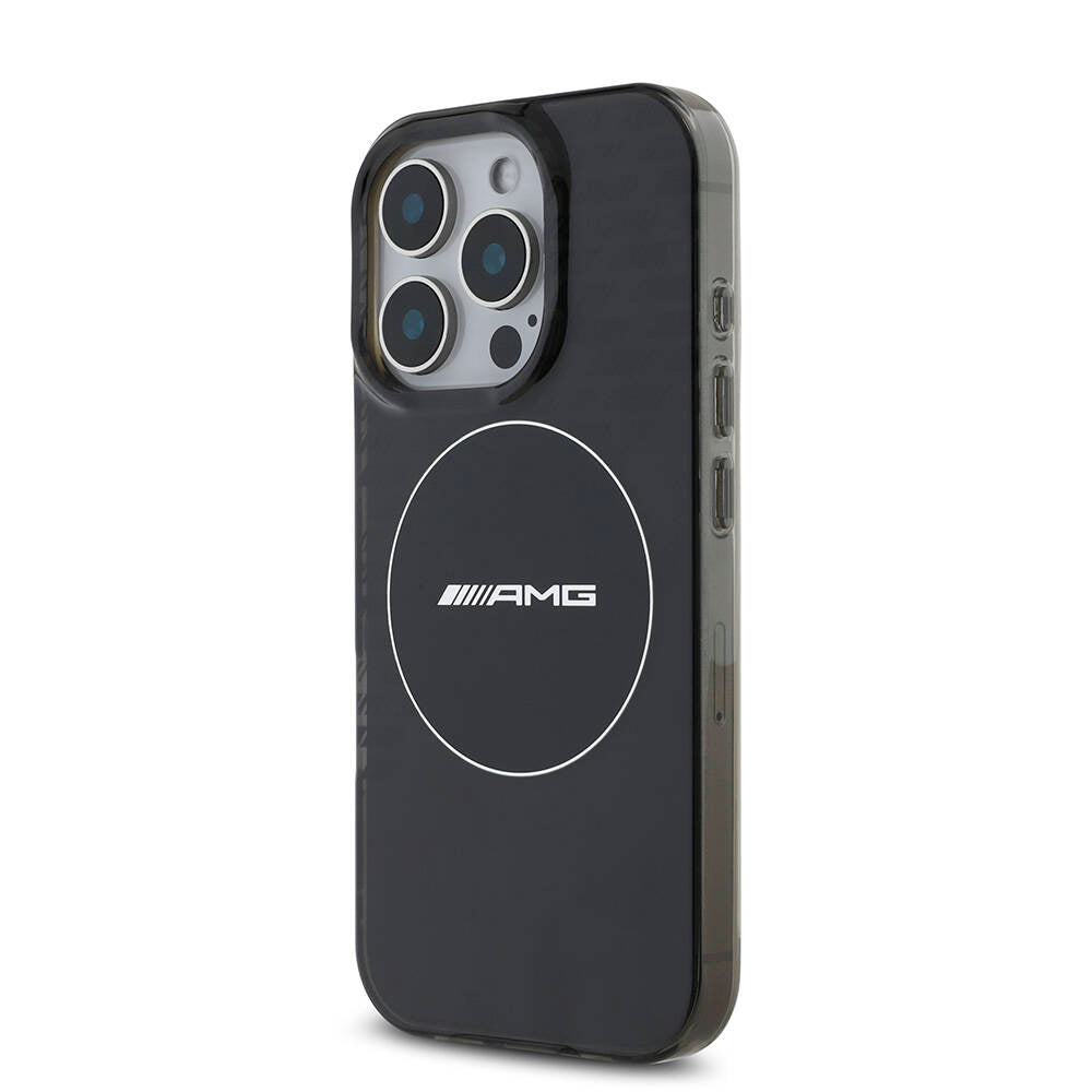 AMG iPhone 16 Pro Max Orjinal Lisanslı M-safe Şarj Özellikli IML Baskı Logolu Smoked Kılıf AMG iPhone 16 Pro Max Orjinal Lisanslı M-safe Şarj Özellikli IML Baskı Logolu Smoked Kılıf